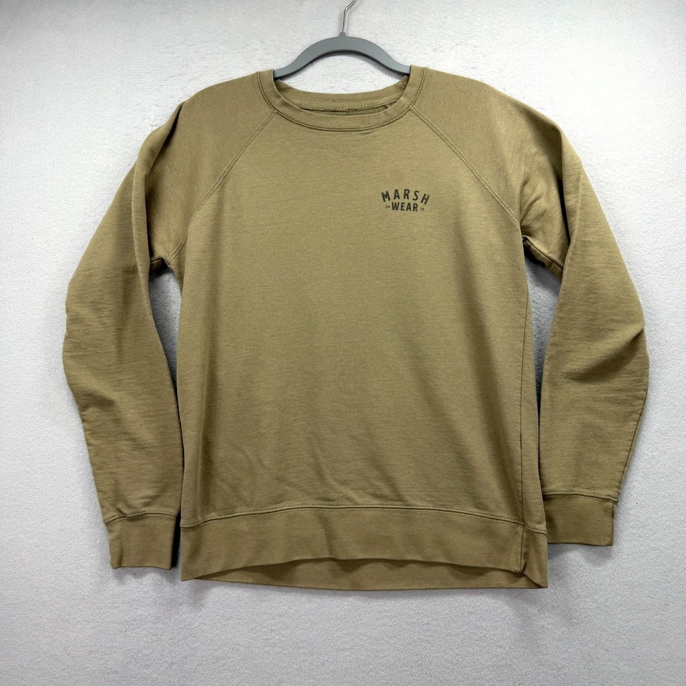 Marsh Wear Sweatshirt Mens Medium Olive Pursuit of Good Times Crew Neck Pullover